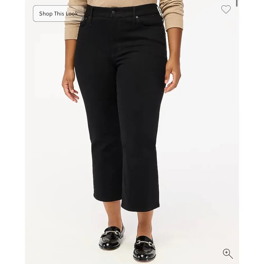 J. Crew Flare crop black jean in all-day stretch Black NWT size 30P